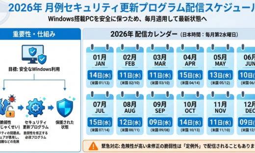 2026年 月例セキュリティ更新プログラム配信スケジュール
