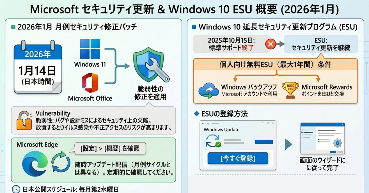 MS月例修正パッチ 1月14日に公開