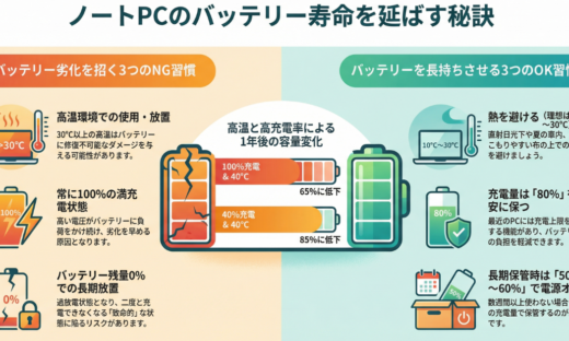ノートパソコンのバッテリーについて