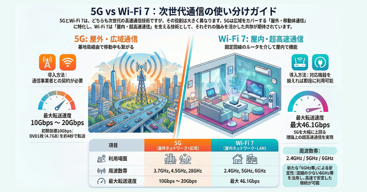5GとWi-Fi7の違い