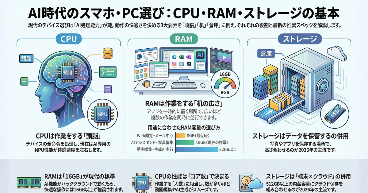 CPU・RAM・ストレージとは