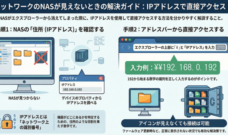 ネットワークのNASが見えないときの対処法