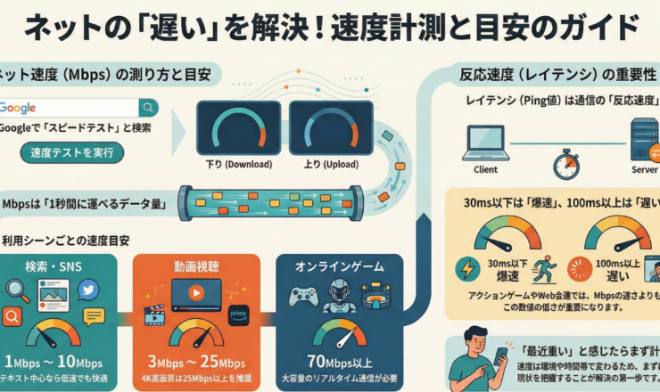 ネット速度の調べ方と目安