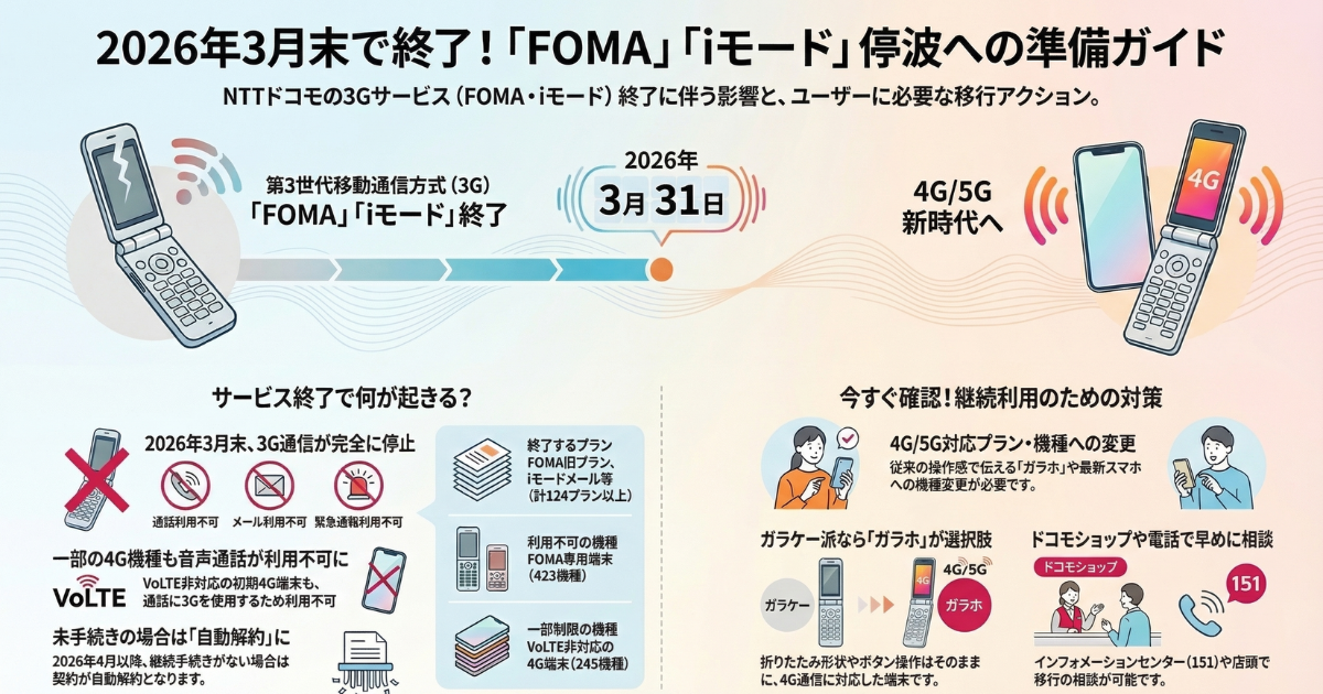 3Gサービス 2026年3月31日終了