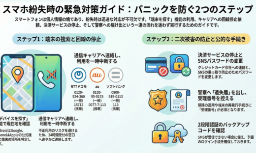 スマホ紛失時の対処法