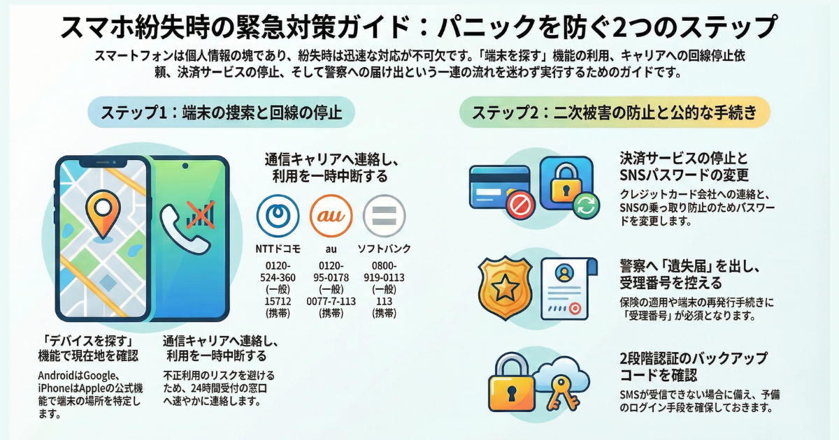 スマホ紛失時の対処法
