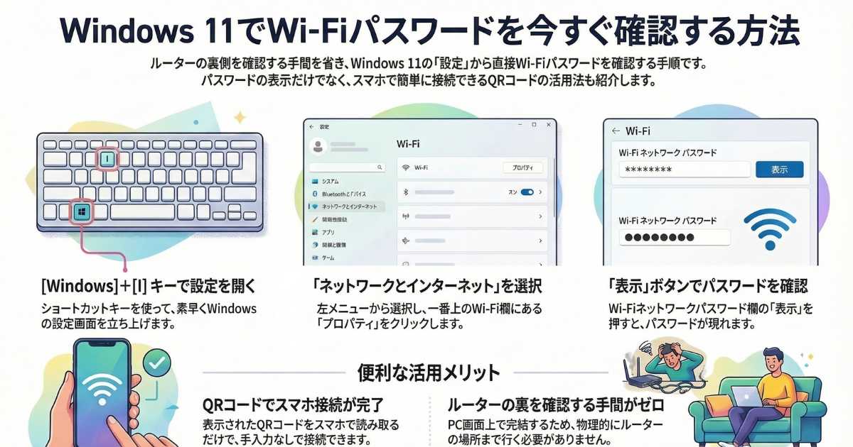 無線LANのパスワードを確認する方法