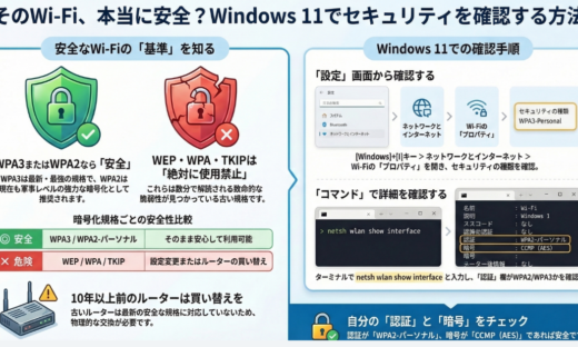 無線LANのセキュリティの種類を調べる方法
