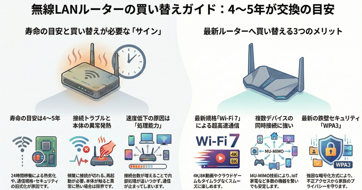 無線LANルーターの寿命は何年？