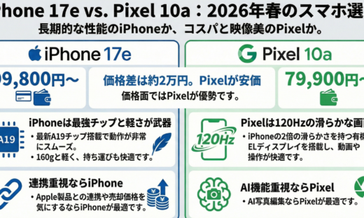 iPhone17eとPixel 10aの比較