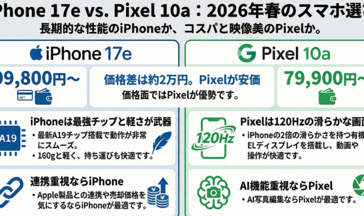 iPhone17eとPixel 10aの比較